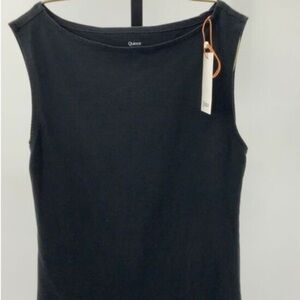 💗HP💗 NWT Quince Stretch Cotton Black Tank Top (M)